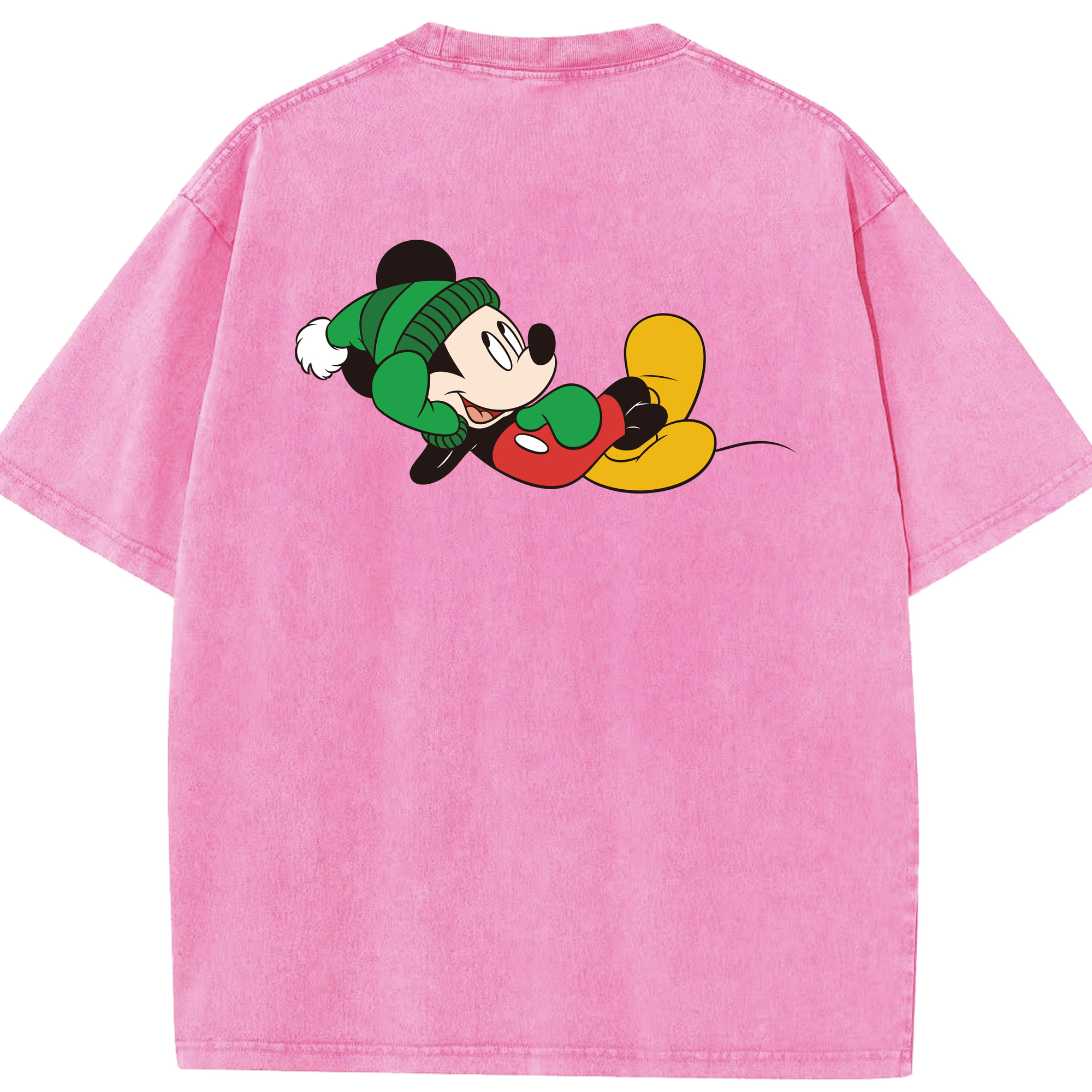 （画像用） ミッキーマウス Mickey Mouse 綿100% ヴィンテージ風 半袖Tシャツ（背面プリント）